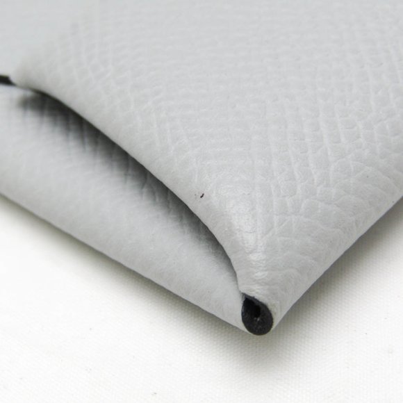 Hermes Bastia Women,Men Epsom Leather Coin Purse/coin Case Gray - Picture 4 of 10